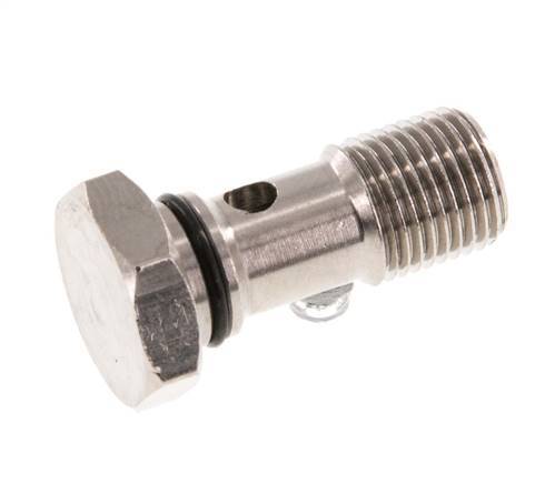 1-way nickel-plated Brass Banjo Bolt with G1/8'' Male Threads NBR [5 Pieces]