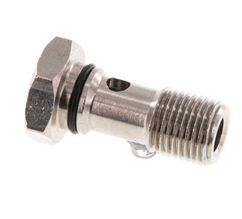 1-way nickel-plated Brass Banjo Bolt with G1/8'' Male Threads NBR [5 Pieces]