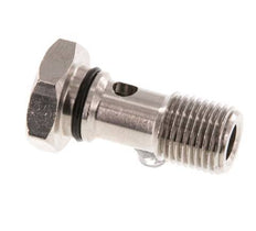 1-way nickel-plated Brass Banjo Bolt with G1/8'' Male Threads NBR [5 Pieces]