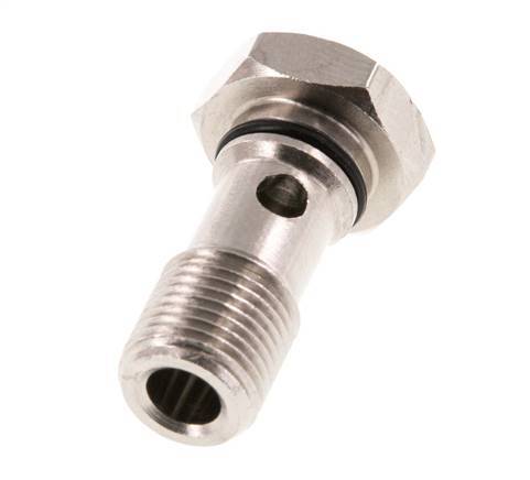 1-way nickel-plated Brass Banjo Bolt with G1/8'' Male Threads NBR [5 Pieces]
