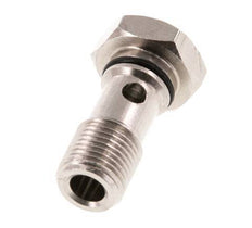 1-way nickel-plated Brass Banjo Bolt with G1/8'' Male Threads NBR [5 Pieces]