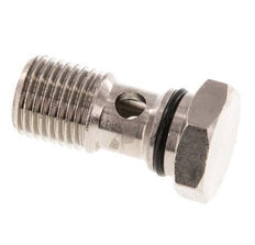 1-way nickel-plated Brass Banjo Bolt with G1/4'' Male Threads NBR [2 Pieces]