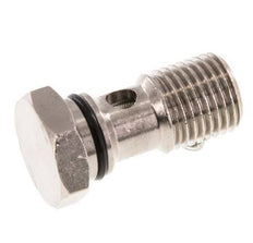 1-way nickel-plated Brass Banjo Bolt with G1/4'' Male Threads NBR [2 Pieces]