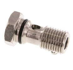 1-way nickel-plated Brass Banjo Bolt with G1/4'' Male Threads NBR [2 Pieces]