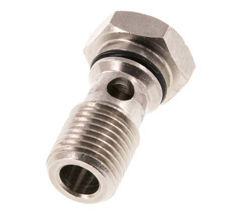 1-way nickel-plated Brass Banjo Bolt with G1/4'' Male Threads NBR [2 Pieces]