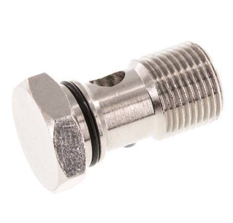 1-way nickel-plated Brass Banjo Bolt with G3/8'' Male Threads NBR [2 Pieces]