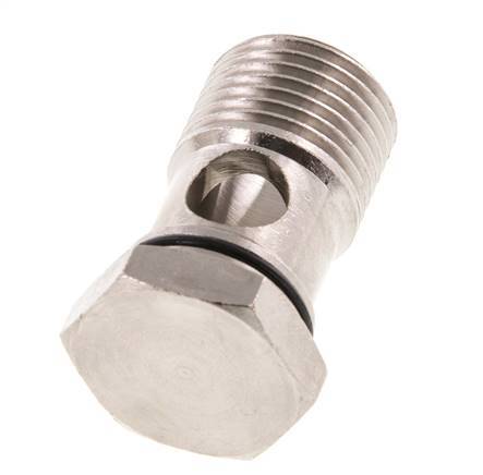 1-way nickel-plated Brass Banjo Bolt with G1/2'' Male Threads NBR
