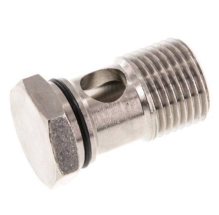 1-way nickel-plated Brass Banjo Bolt with G1/2'' Male Threads NBR