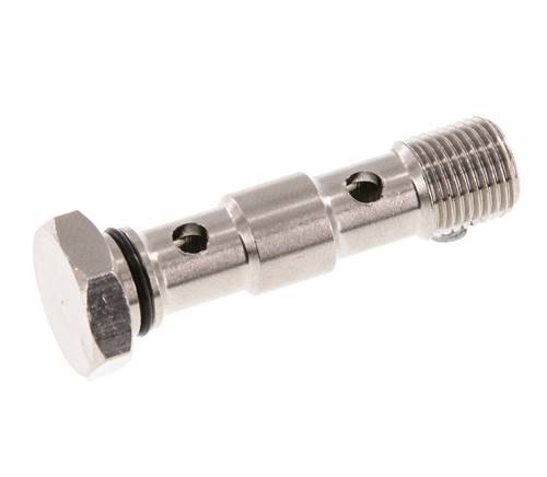 2-way nickel-plated Brass Banjo Bolt with G1/8'' Male Threads NBR [2 Pieces]