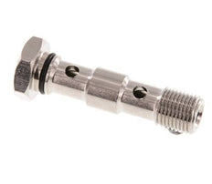 2-way nickel-plated Brass Banjo Bolt with G1/8'' Male Threads NBR [2 Pieces]