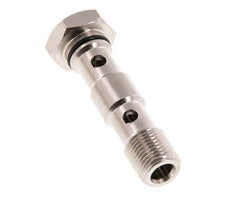2-way nickel-plated Brass Banjo Bolt with G1/8'' Male Threads NBR [2 Pieces]