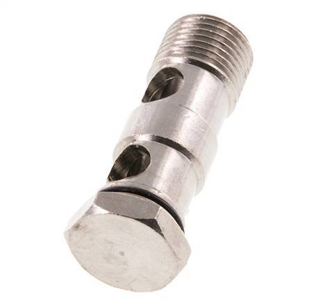 2-way nickel-plated Brass Banjo Bolt with G1/2'' Male Threads NBR