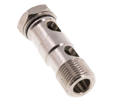 2-way nickel-plated Brass Banjo Bolt with G1/2'' Male Threads NBR
