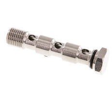 3-way nickel-plated Brass Banjo Bolt with G1/4'' Male Threads NBR