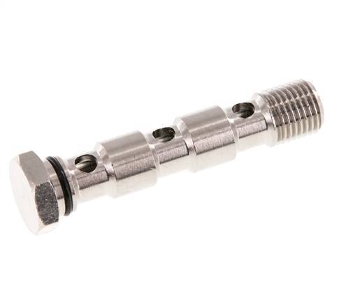 3-way nickel-plated Brass Banjo Bolt with G1/4'' Male Threads NBR