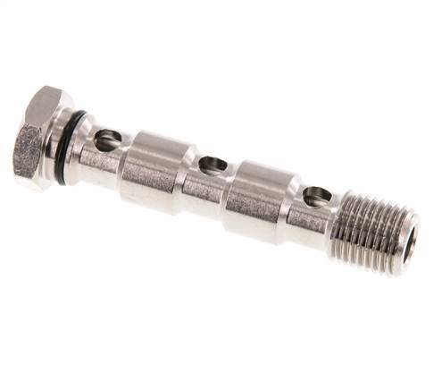 3-way nickel-plated Brass Banjo Bolt with G1/4'' Male Threads NBR