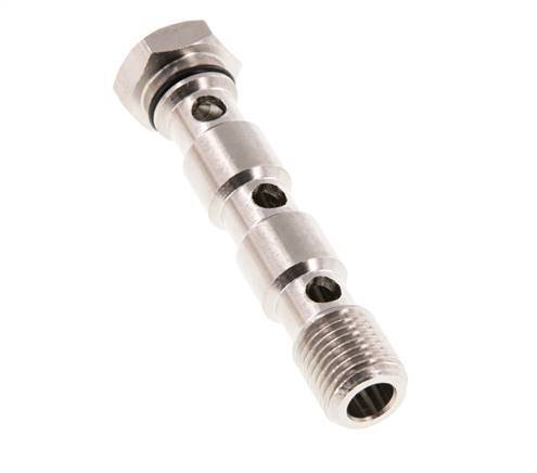 3-way nickel-plated Brass Banjo Bolt with G1/4'' Male Threads NBR