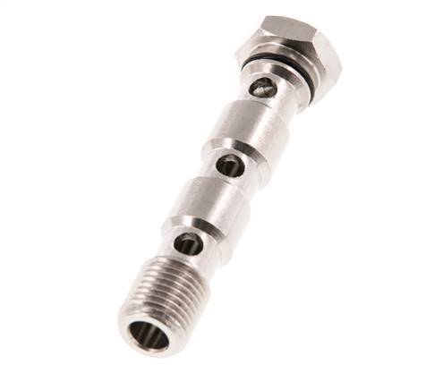 3-way nickel-plated Brass Banjo Bolt with G1/4'' Male Threads NBR