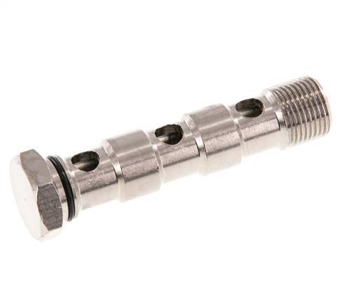 3-way nickel-plated Brass Banjo Bolt with G3/8'' Male Threads NBR