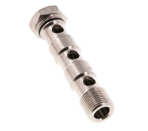 3-way nickel-plated Brass Banjo Bolt with G3/8'' Male Threads NBR