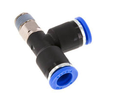 8mm x R1/8'' Right Angle Tee Push-in Fitting with Male Threads Brass/PA 66 NBR Rotatable [2 Pieces]