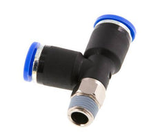 8mm x R1/8'' Right Angle Tee Push-in Fitting with Male Threads Brass/PA 66 NBR Rotatable [2 Pieces]