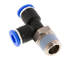 6mm x R1/4'' Right Angle Tee Push-in Fitting with Male Threads Brass/PA 66 NBR Rotatable [2 Pieces]