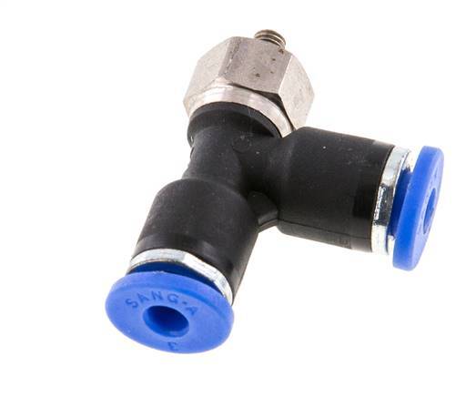 3mm x M 3 Right Angle Tee Push-in Fitting with Male Threads Steel/PA 66 NBR Rotatable [2 Pieces]