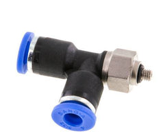 4mm x M 3 Right Angle Tee Push-in Fitting with Male Threads Steel/PA 66 NBR Rotatable [2 Pieces]