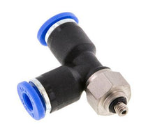 4mm x M 3 Right Angle Tee Push-in Fitting with Male Threads Steel/PA 66 NBR Rotatable [2 Pieces]