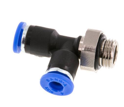 4mm x G1/8'' Right Angle Tee Push-in Fitting with Male Threads Brass/PA 66 NBR Rotatable [2 Pieces]
