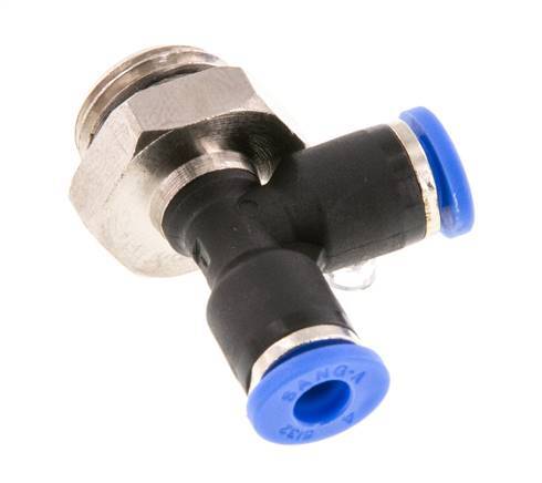 4mm x G1/4'' Right Angle Tee Push-in Fitting with Male Threads Brass/PA 66 NBR Rotatable [2 Pieces]