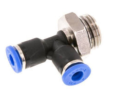 4mm x G1/4'' Right Angle Tee Push-in Fitting with Male Threads Brass/PA 66 NBR Rotatable [2 Pieces]