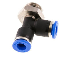 6mm x G1/4'' Right Angle Tee Push-in Fitting with Male Threads Brass/PA 66 NBR Rotatable [2 Pieces]