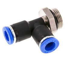 8mm x G3/8'' Right Angle Tee Push-in Fitting with Male Threads Brass/PA 66 NBR Rotatable [2 Pieces]