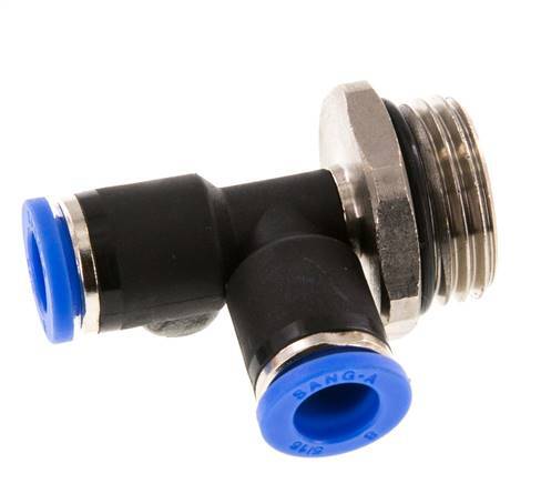 8mm x G1/2'' Right Angle Tee Push-in Fitting with Male Threads Brass/PA 66 NBR Rotatable
