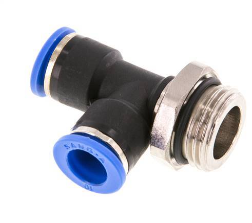 10mm x G1/2'' Right Angle Tee Push-in Fitting with Male Threads Brass/PA 66 NBR Rotatable