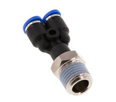 4mm x R1/4'' Y Push-in Fitting with Male Threads Brass/PA 66 NBR Rotatable [2 Pieces]