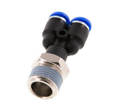 6mm x R3/8'' Y Push-in Fitting with Male Threads Brass/PA 66 NBR Rotatable [2 Pieces]
