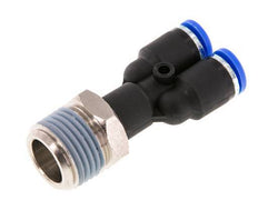 8mm x R1/2'' Y Push-in Fitting with Male Threads Brass/PA 66 NBR Rotatable
