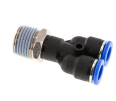 10mm x R1/2'' Y Push-in Fitting with Male Threads Brass/PA 66 NBR Rotatable