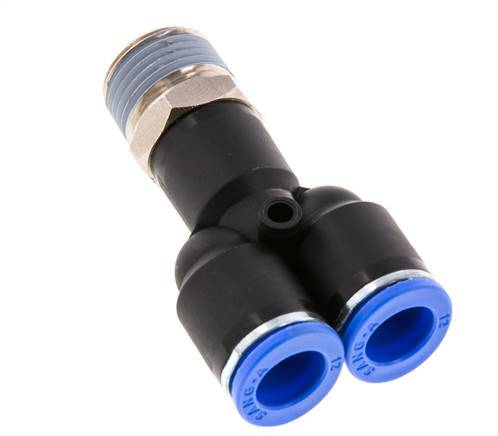12mm x R1/2'' Y Push-in Fitting with Male Threads Brass/PA 66 NBR Rotatable