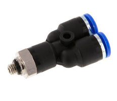 6mm x M 5 Y Push-in Fitting with Male Threads Brass/PA 66 NBR Rotatable [2 Pieces]
