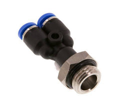 4mm x G1/4'' Y Push-in Fitting with Male Threads Brass/PA 66 NBR Rotatable [2 Pieces]