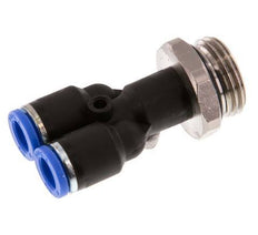 8mm x G1/2'' Y Push-in Fitting with Male Threads Brass/PA 66 NBR Rotatable