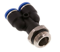 10mm x G1/2'' Y Push-in Fitting with Male Threads Brass/PA 66 NBR Rotatable