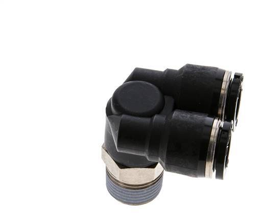 10mm x R3/8'' Y Push-in Fitting with Male Threads Brass/PBT NBR Rotatable