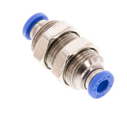 4mm Push-in Fitting Brass/PA 66 NBR Bulkhead [2 Pieces]