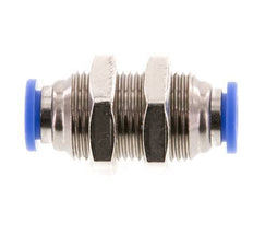 6mm Push-in Fitting Brass/PA 66 NBR Bulkhead [2 Pieces]