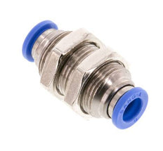 6mm Push-in Fitting Brass/PA 66 NBR Bulkhead [2 Pieces]